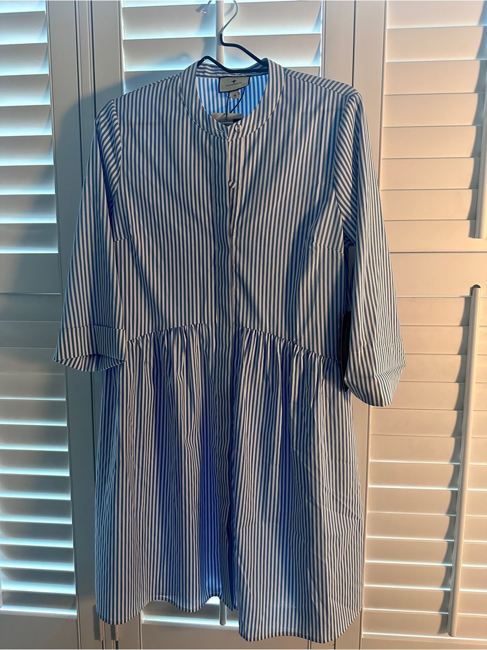 NEW W Tags Tuckernuck Blue and White Striped Shirt Dress medium - Picture 2 of 4